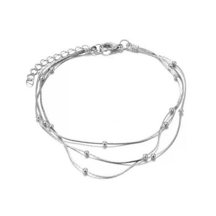 Multi-Strand Silver Beaded Bracelet Stornfield