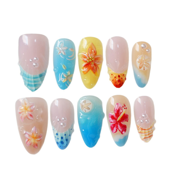 Tropical-Themed 3D Press-On Nails Stornfield