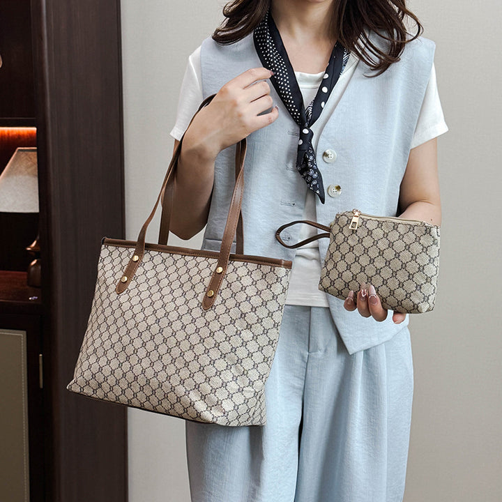 Elegant Designer Tote Bag with Matching Pouch