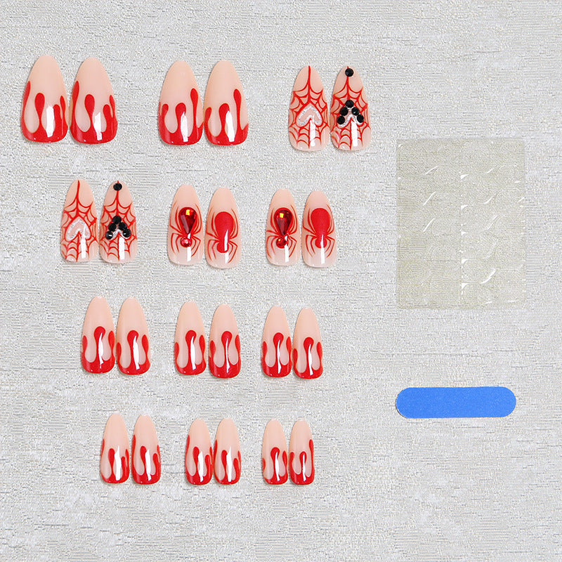 Artificial nail set with Halloween motif and intricate decorations Stornfield