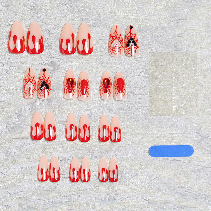 Artificial nail set with Halloween motif and intricate decorations Stornfield