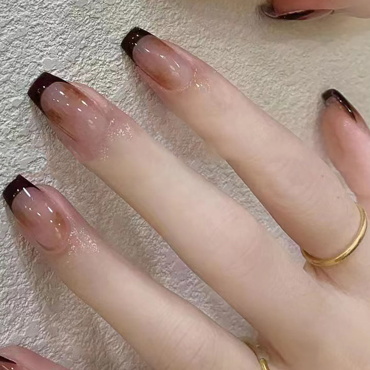 Elegant Ombre French Tip Press-On Nails Stornfield