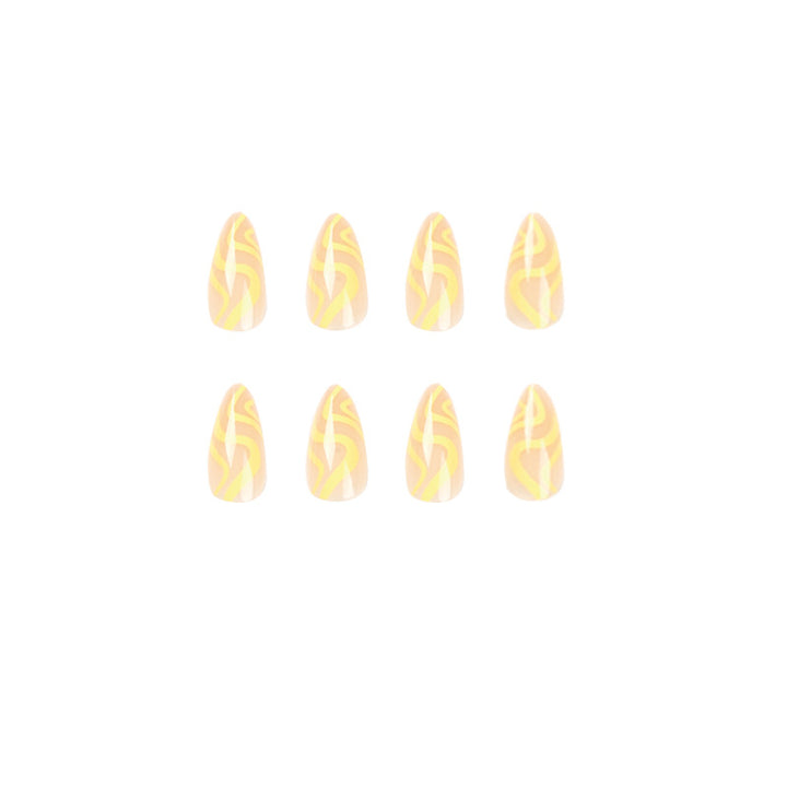 Artful Stiletto Nails with Modern Wave Design Stornfield