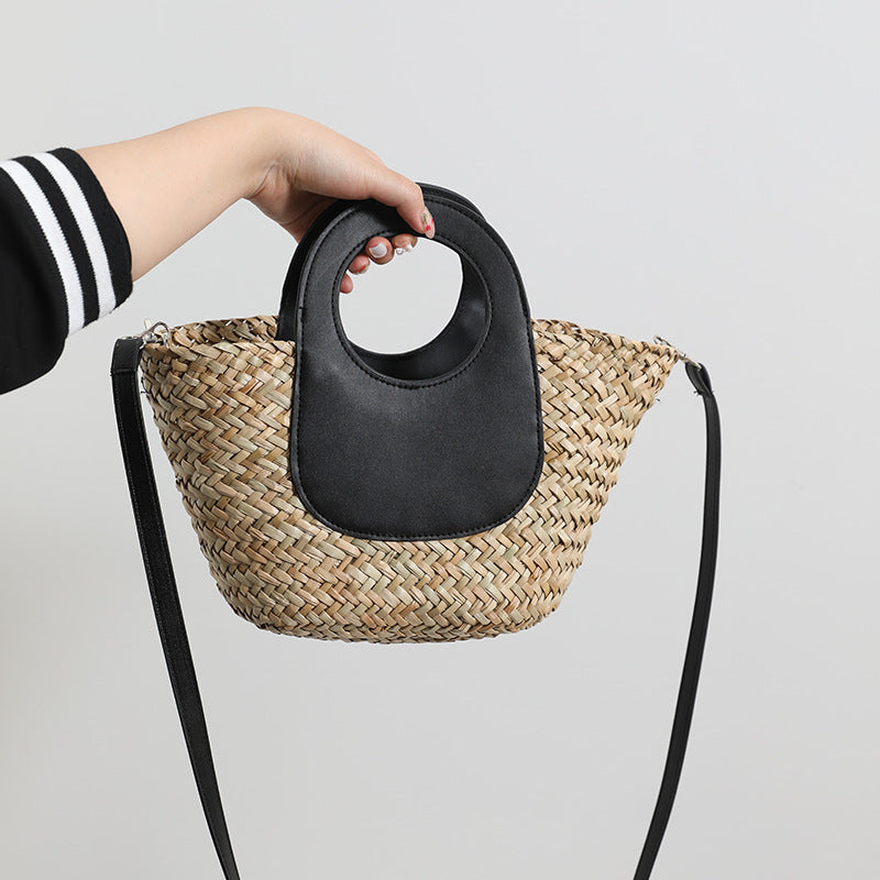 Fashionable handbag with combined leather handle Stornfield