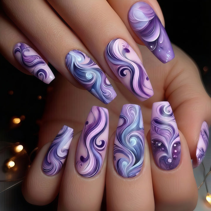 Artificial nails with elegant marble design Stornfield