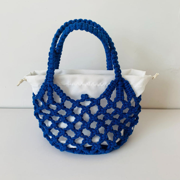 Hand-knotted tote bag with inner drawstring closure Stornfield
