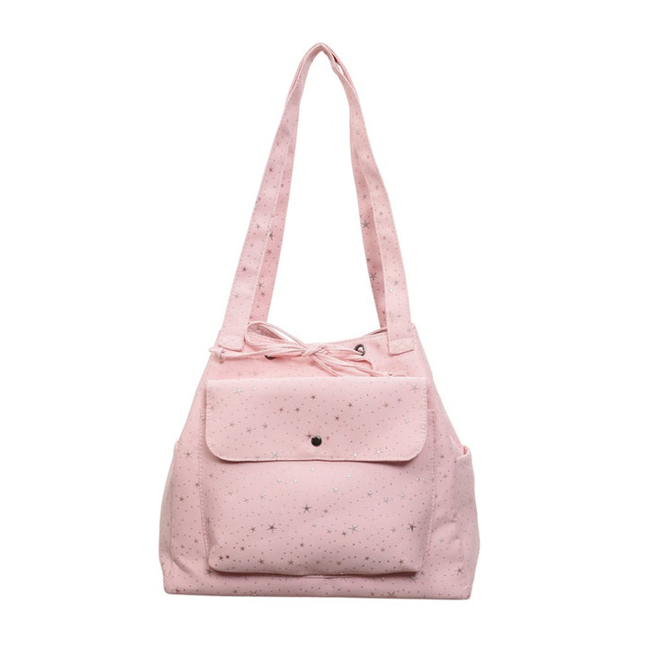 Versatile Casual Tote Bag with Star Print