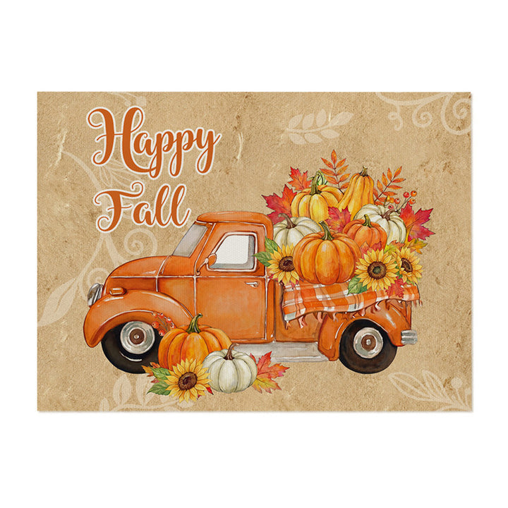 Autumn Harvest Printed Polyester Indoor Outdoor Welcome Doormat