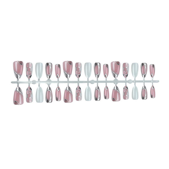 Elegant Metallic Accent Press-On Nails