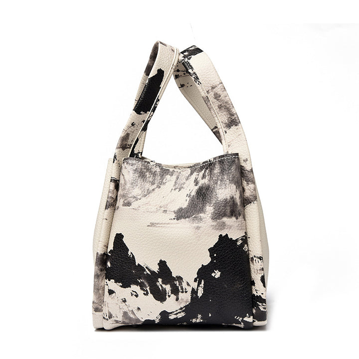 Artistic Print Leather Handbag Stornfield