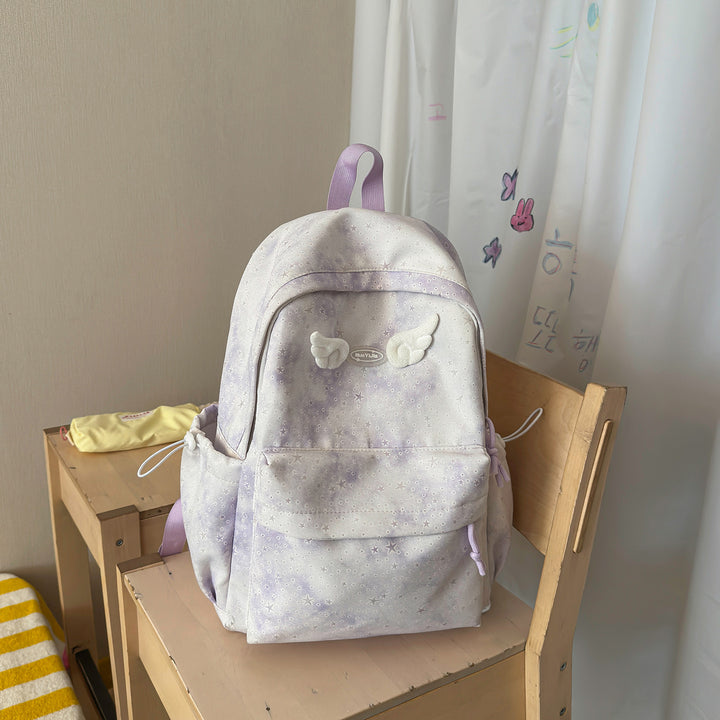 Functional Backpack with Decorative Wing Accents Stornfield