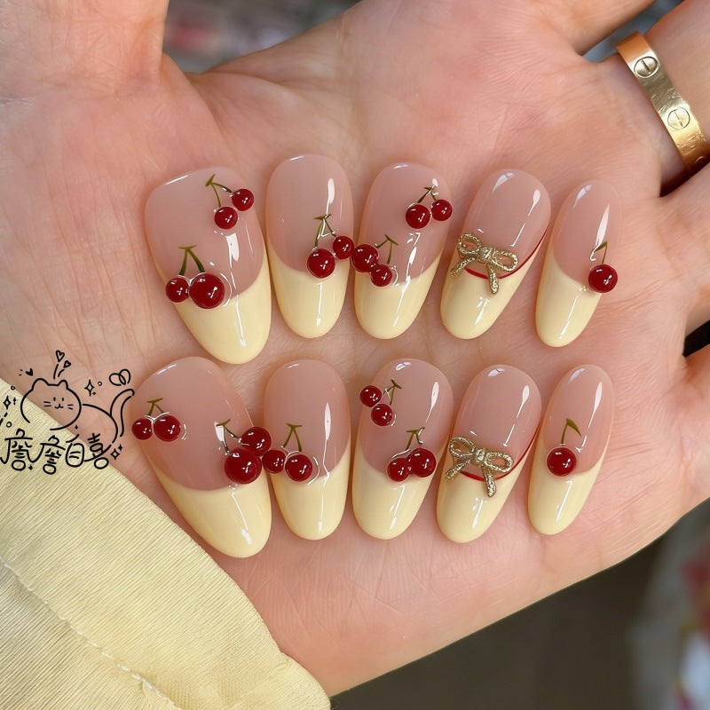 Artistic Floral and Star-Embellished Press-On Nail Set Stornfield
