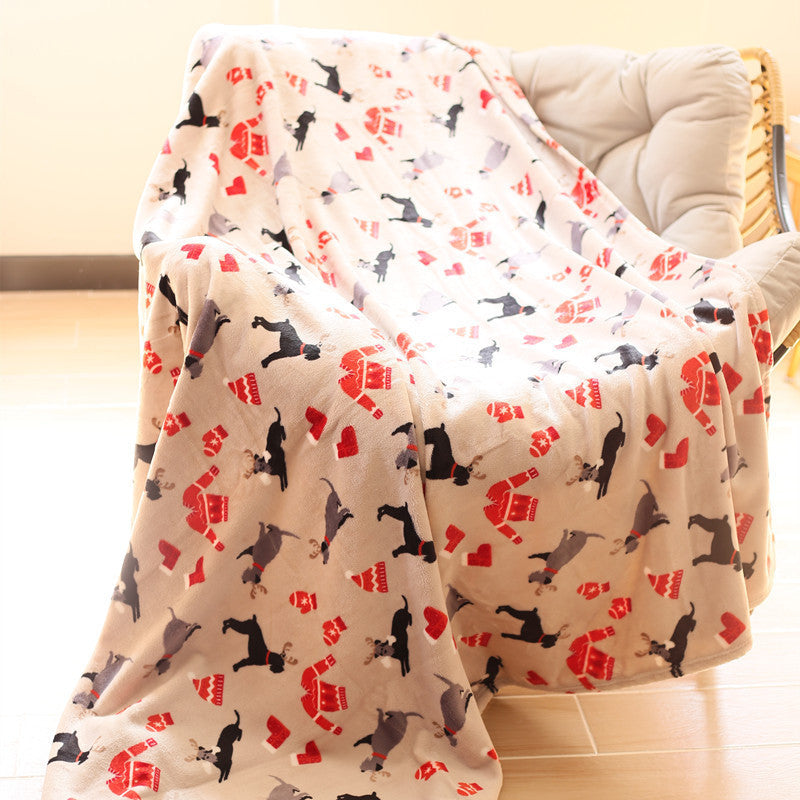 Playful Animal-Themed Plush Throw Blanket
