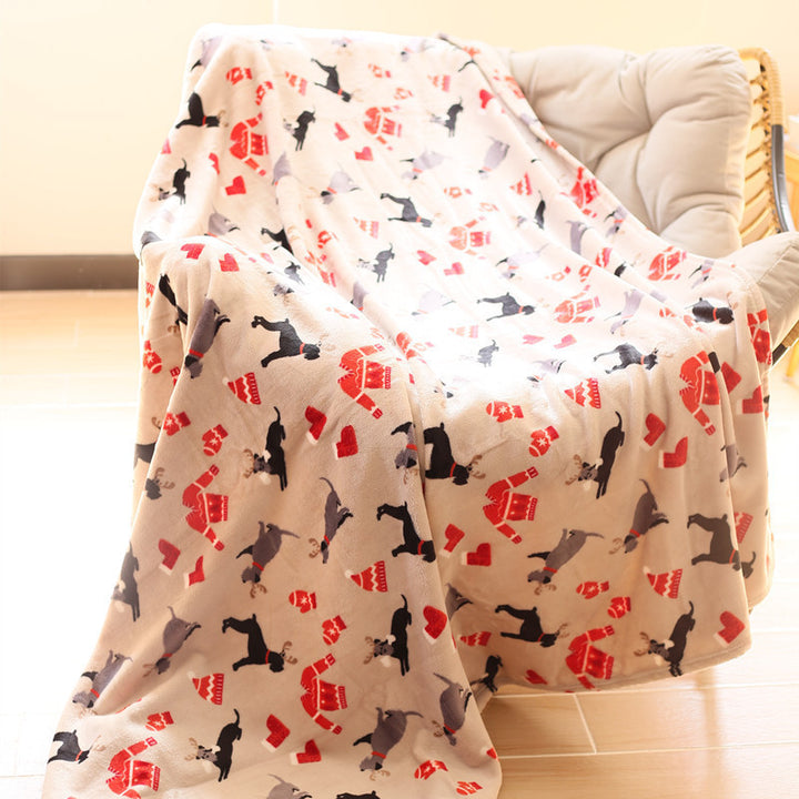Playful Animal-Themed Plush Throw Blanket