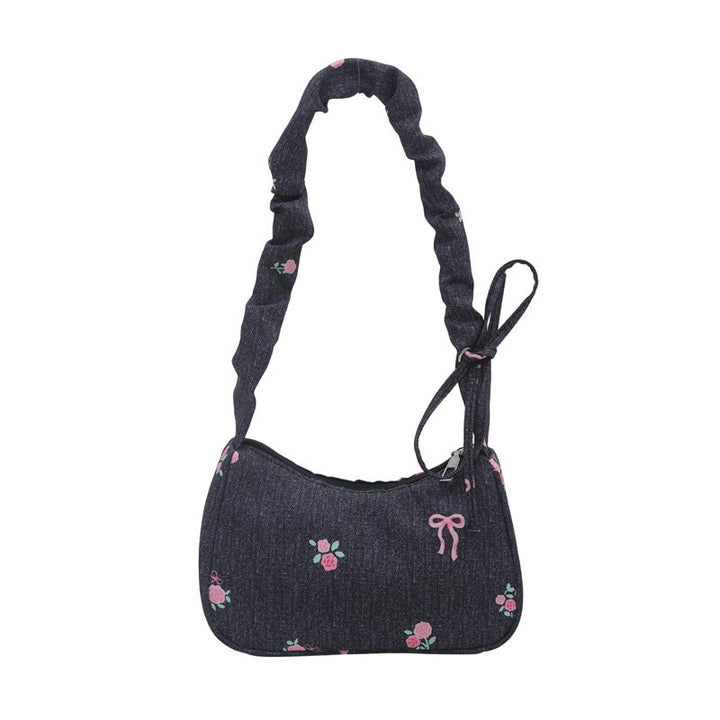 Embroidered Denim Shoulder Bag Stornfield
