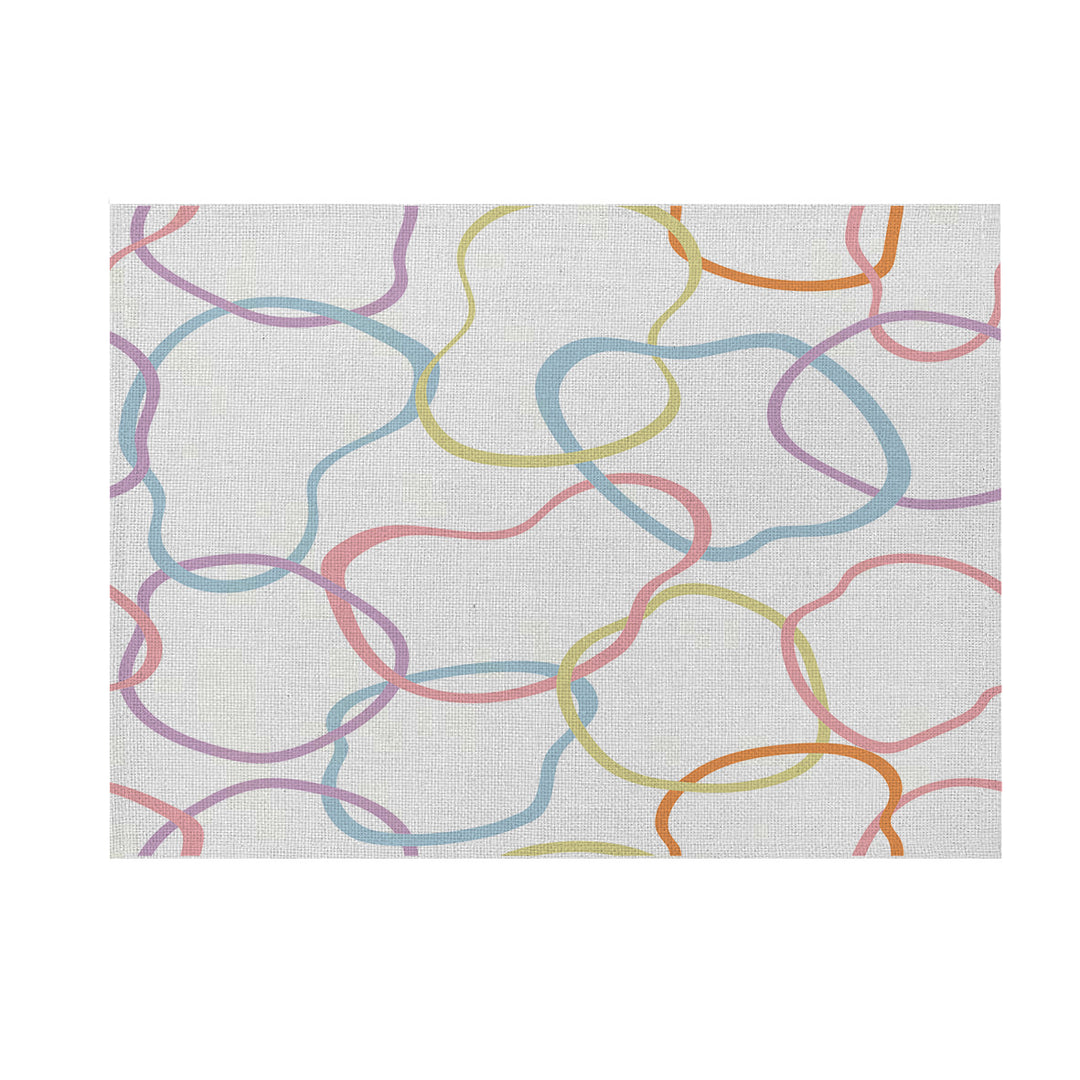 Modern Geometric Linen-Texture Canvas Wall Art Print