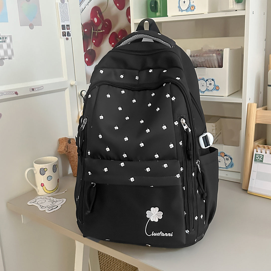 Playful Floral-Themed School Backpack Stornfield