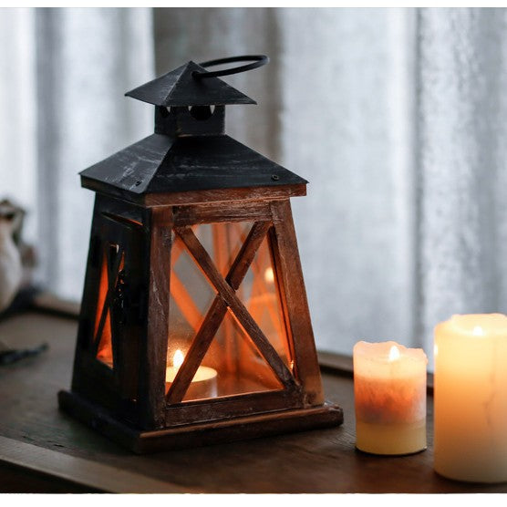 Handcrafted Hexagonal Wooden Lighthouse Tea Light Lantern Stornfield