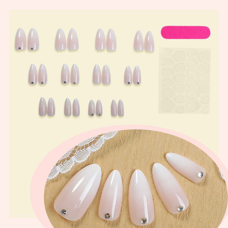 Artificial nail set with elegant glitter embellishments Stornfield