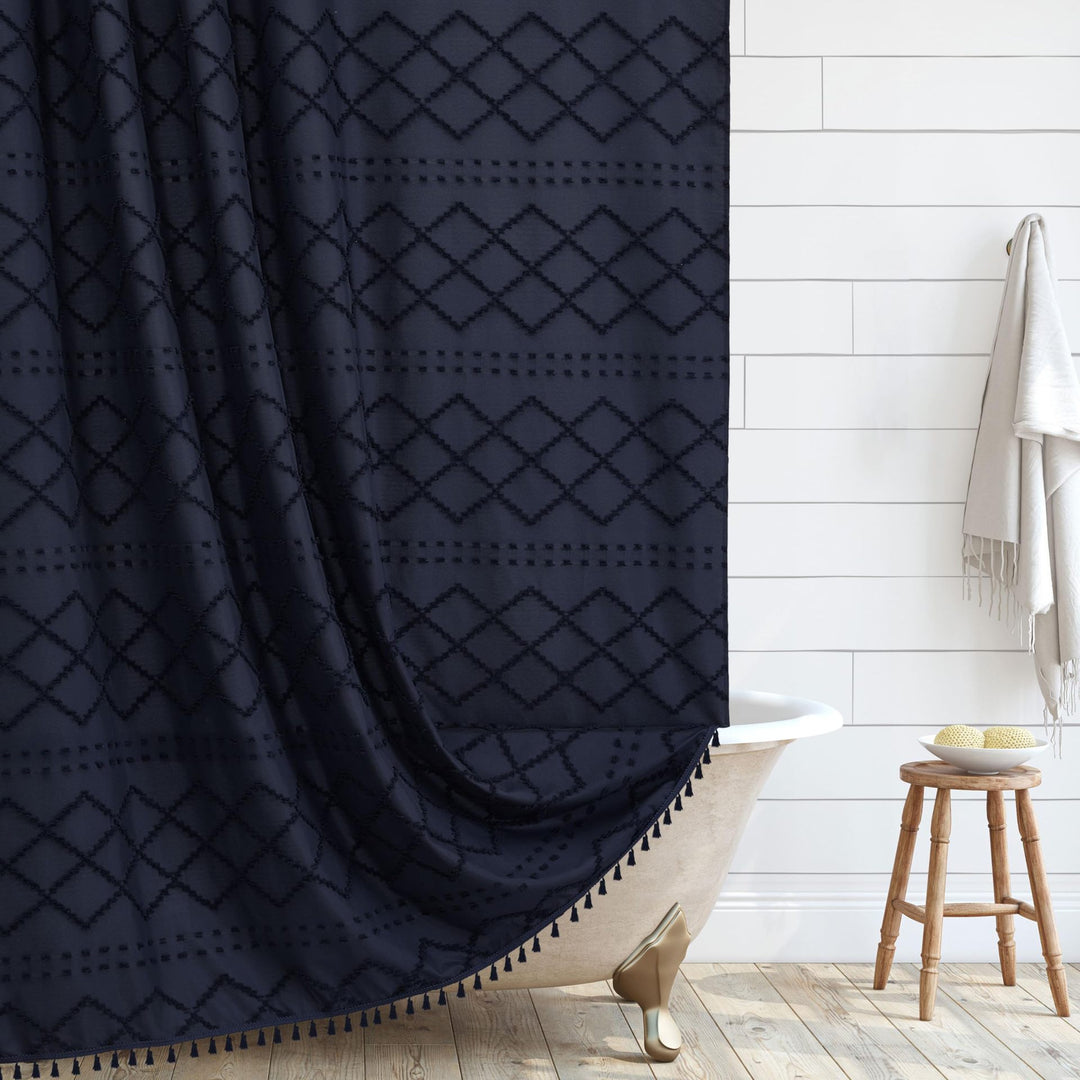 Elegant Textured Shower Curtain Stornfield