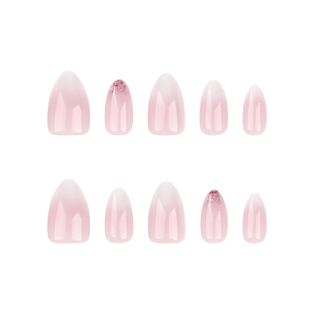 Artful Nail Extensions with Glitter Decoration and Ombre Effect Stornfield