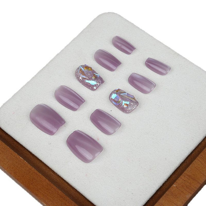 Premium Press-On Nail Set with Glossy and Glitter Accents Stornfield
