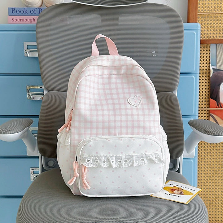 Stylish Gingham Patterned Backpack Stornfield