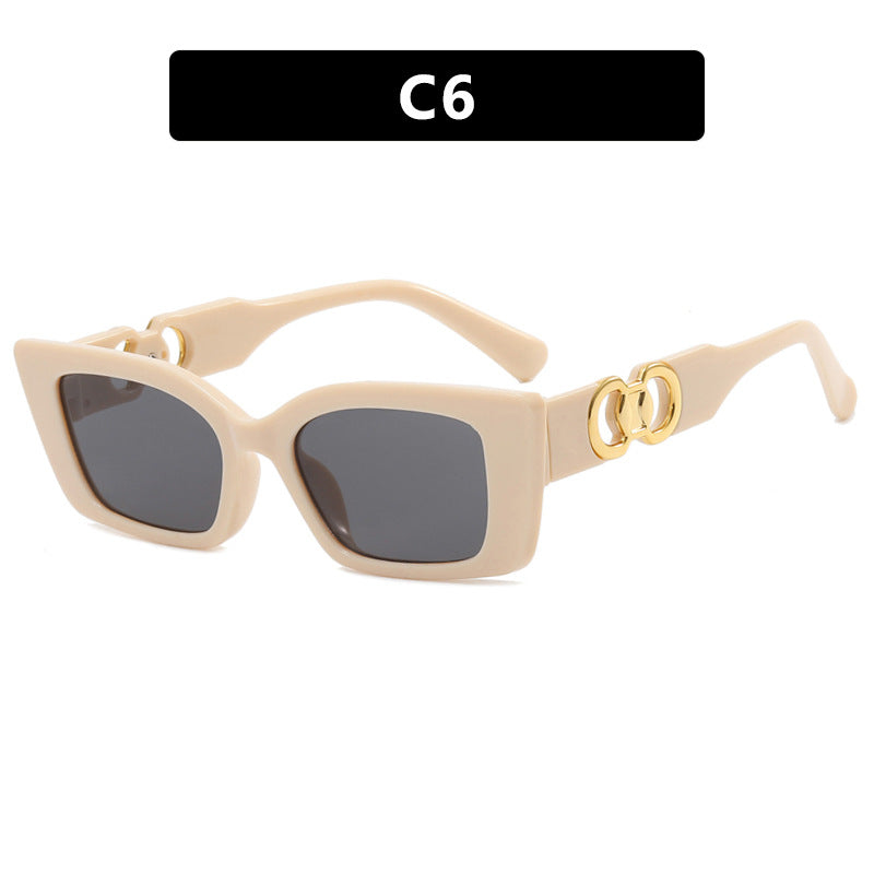 Women's fashionable square sunglasses with golden embellishments Stornfield