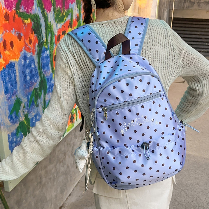 Lightweight Polka Dot Patterned Backpack Stornfield