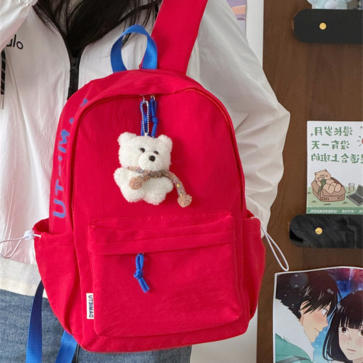 Casual Lightweight Backpack with Cute Plush Keychain Stornfield