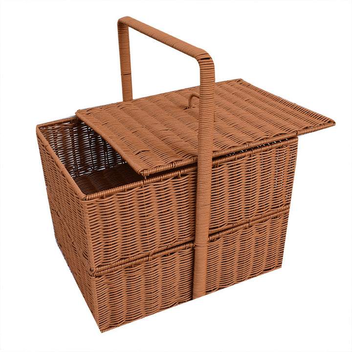 Multi-Functional Woven Storage Basket with Lid Stornfield