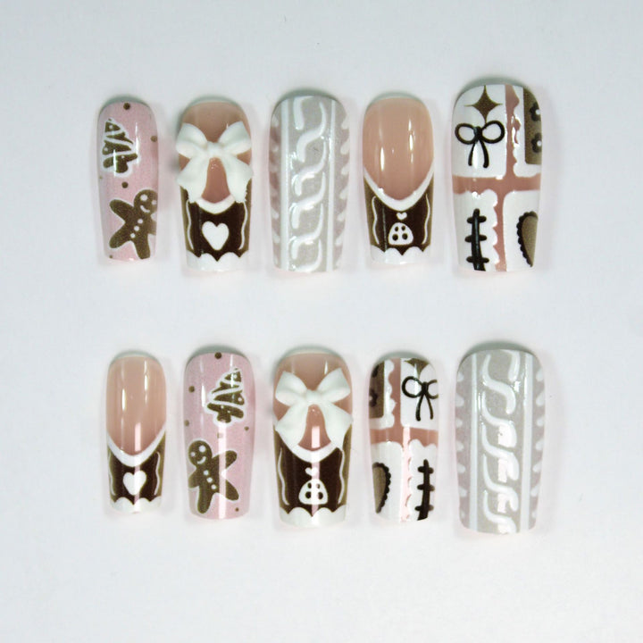 Artificial nail set with Christmas motifs Stornfield