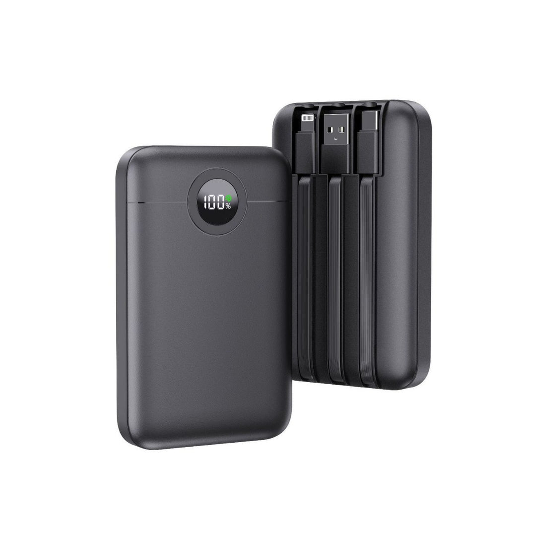 Portable power bank with intelligent cable management and LED charging status display Stornfield