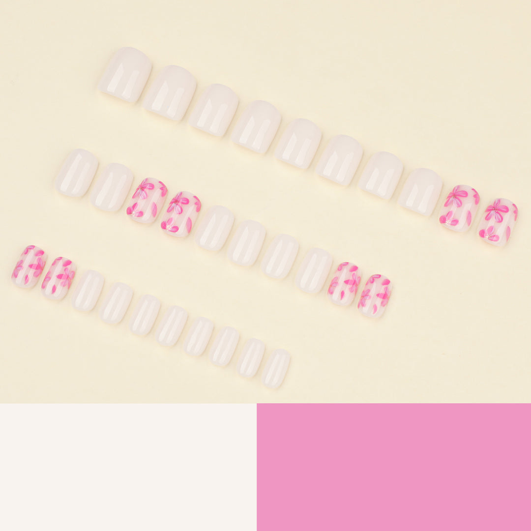 Stylish artificial nail design with floral accents Stornfield
