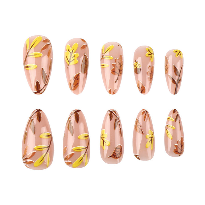 Autumn Leaf-Themed Press-On Nails Stornfield