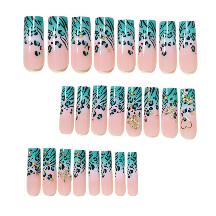 Stylish Bling Leopard Print Press-On Nail Tips Stornfield