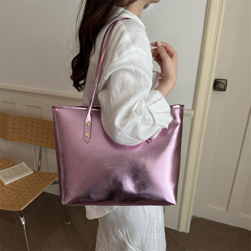 Sleek Patent Leather Tote