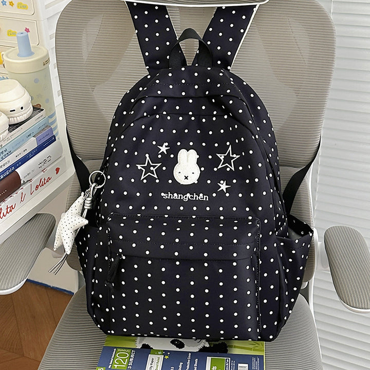 Playful Polka Dot Bunny-Themed Backpack Stornfield