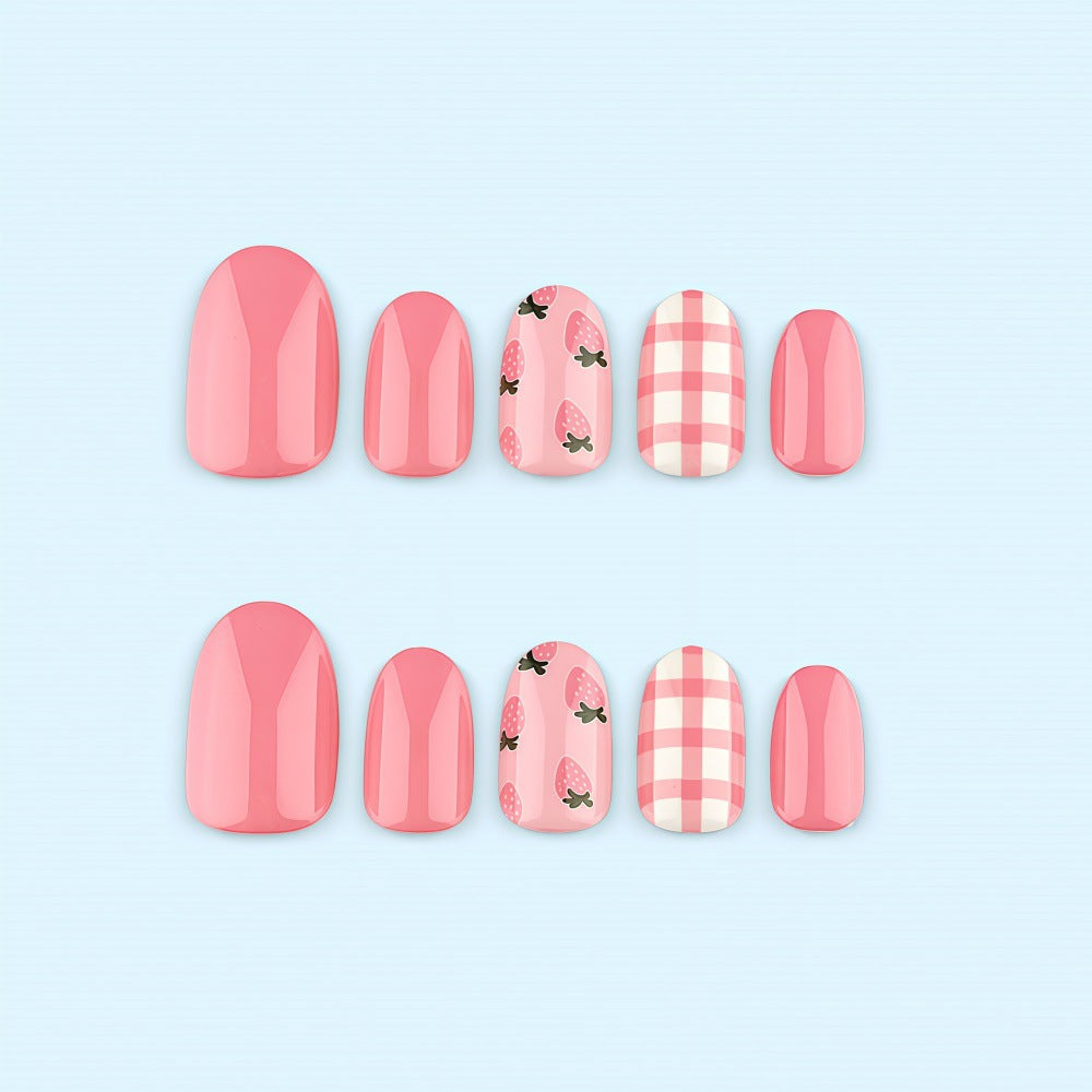 Artificial nails in fresh strawberry design Stornfield