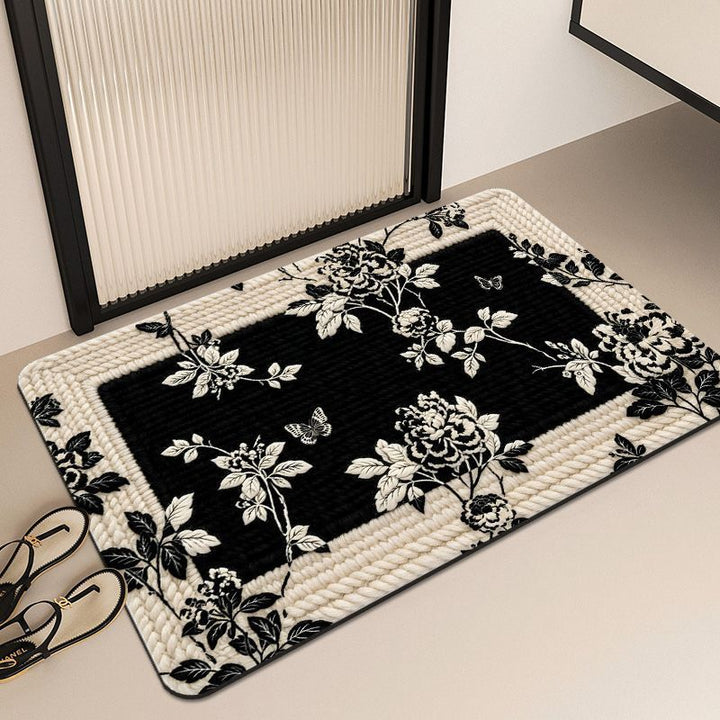 Floral Embroidered Area Mat