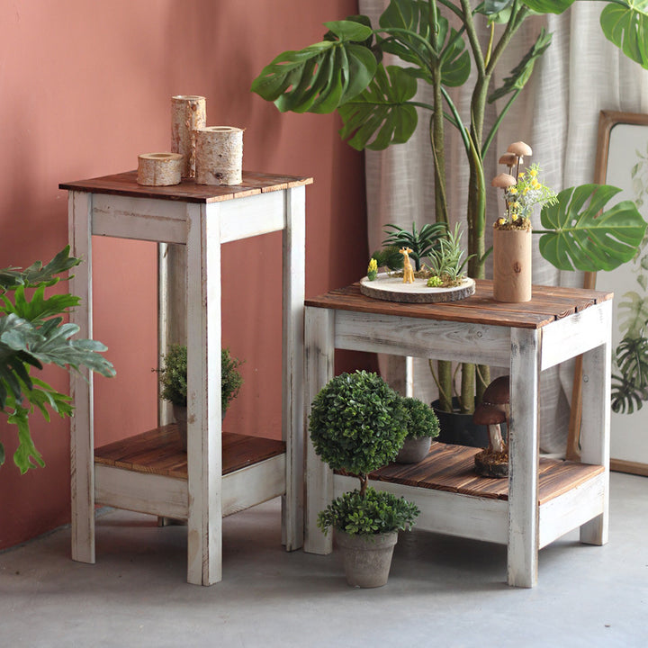 Handmade side table made of solid wood Stornfield