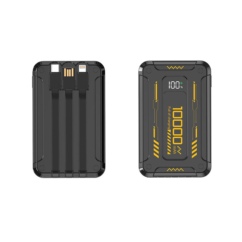 Power bank with integrated charging cables and digital charge level indicator Stornfield