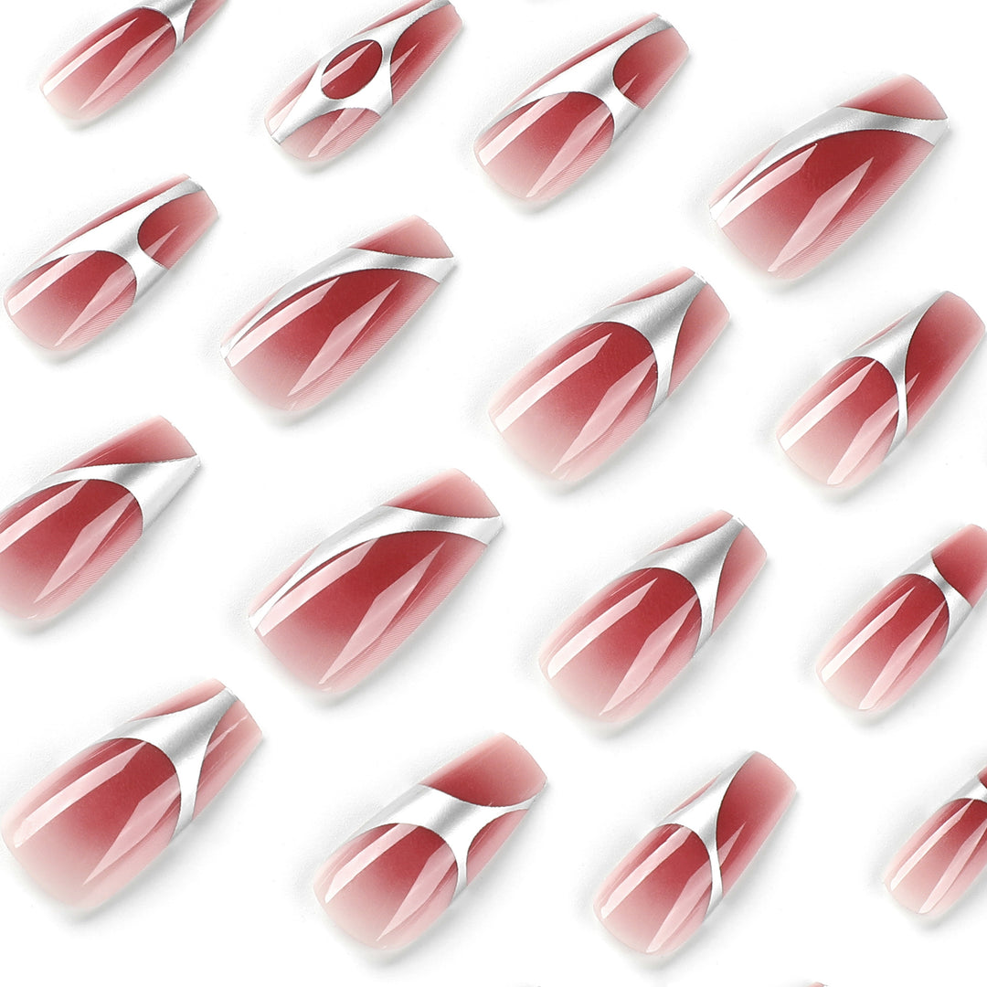 Artificial nail extensions with high-gloss finish and modern design Stornfield