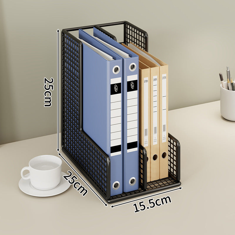 Mesh Grid Desktop File Organizer with Adjustable Vertical Dividers