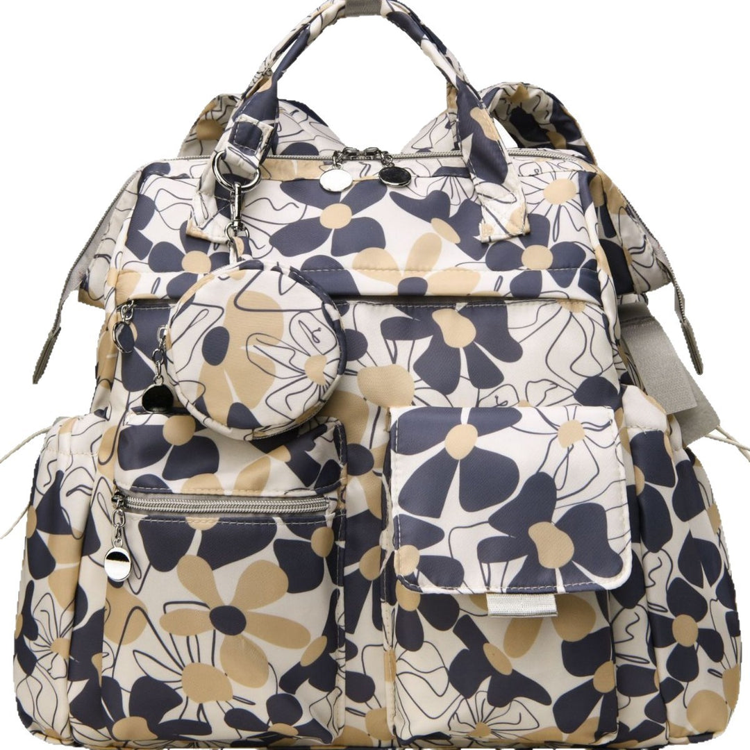 Multi-Pocket Floral Design Backpack Stornfield