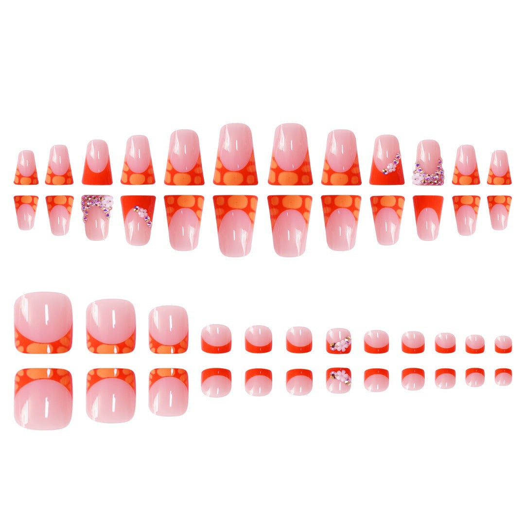Decorative Press-On Nail Set with Vibrant Shapes and Gems Stornfield