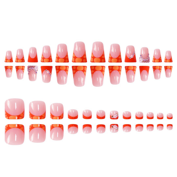 Decorative Press-On Nail Set with Vibrant Shapes and Gems Stornfield