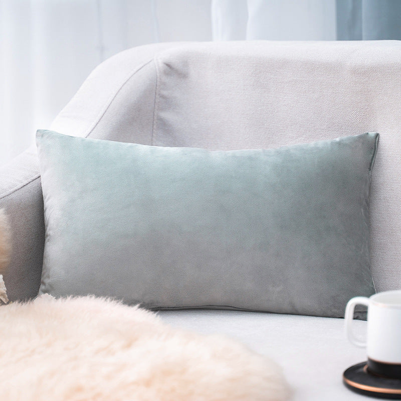 Plush Velvet Lumbar Pillow Cover with Hidden Zipper and Removable Insert Support