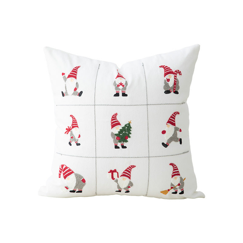 Embroidered Christmas cushion cover with reindeer and pine branch motif Stornfield