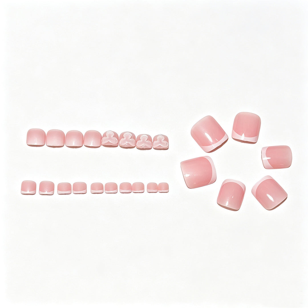 Decorative Press-On Nail Art Tips with Bow Design Stornfield